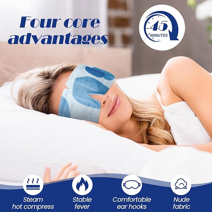 120 Pcs Steam Eye Masks Disposable Bulk Self Heated Eye Masks for Sleep Spa Dry Eyes Home Office Travel Relief Stress Relaxation, 3 Styles