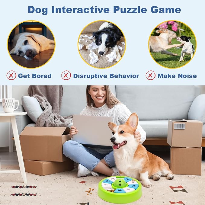 Interactive Dogs Toys for Slow Feeder, Pets Puzzle Feeders for Food Dispenser, Cat Treat Puzzle Feeder for Medium Small Dogs Cats IQ Training Reducing Boredom Intelligence Improving (Green)