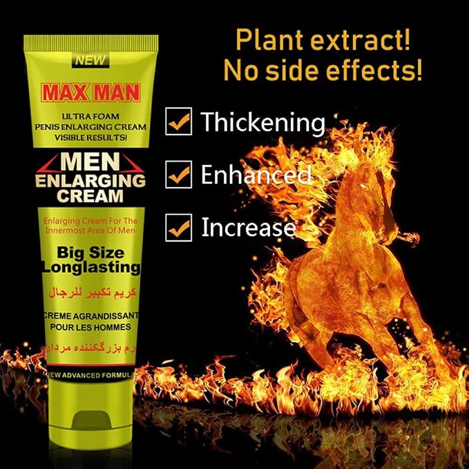 Men's Massage Cream Penis Becomes Longer Thicker Enhancement Men Energy for Care Delay Performance Boost Strength (50g) (Yellow)