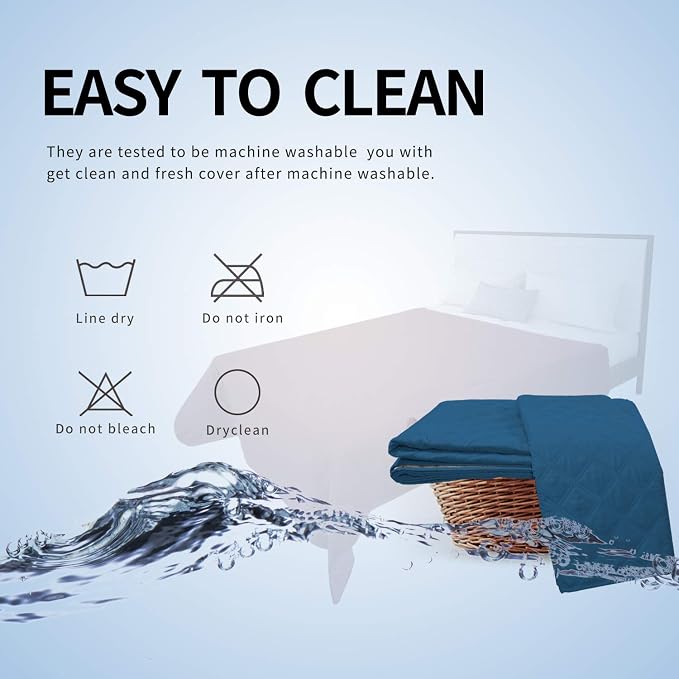 Easy-Going Waterproof Dog Bed Cover, Non-Slip Pet Blanket, 86x82in | Peacock Blue, Leakproof Couch Cover, Machine Washable Furniture Mattress Protector, Soft Sofa Mat For Dogs, Pet Friendly