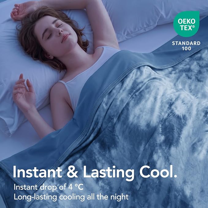 Cooling Blanket Twin 60"x80" for Hot Sleepers | Cold Summer Soft Blanket for Bed Couch and Travel Absorbs Heat Q-Max>0.35 Cool Lightweight Throw for Night Sweats Menopause