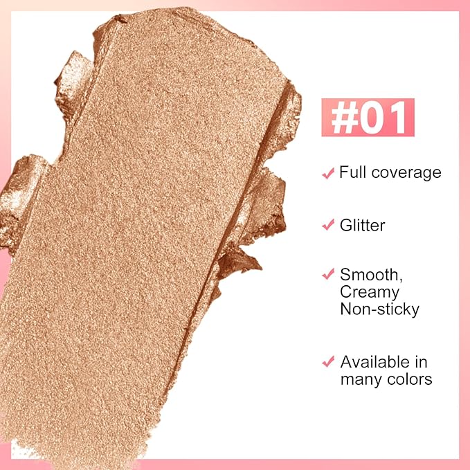 Boobeen Glitter Lipstick for Women Metallic Lip Stick Sparkling Shine Lip Makeup, Bold Smooth Lip Color High Pigment Long Lasting, Creamy Lipstick Full Coverage