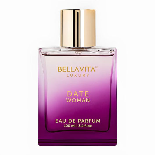 Bellavita Luxury DATE Eau de Parfum | 100 ml (3.4 fl.oz.) | Perfume for Women | Floral, Pink Pepper, Jasmine, and Moss Notes | Long Lasting Fragrance | Mother's Day Present