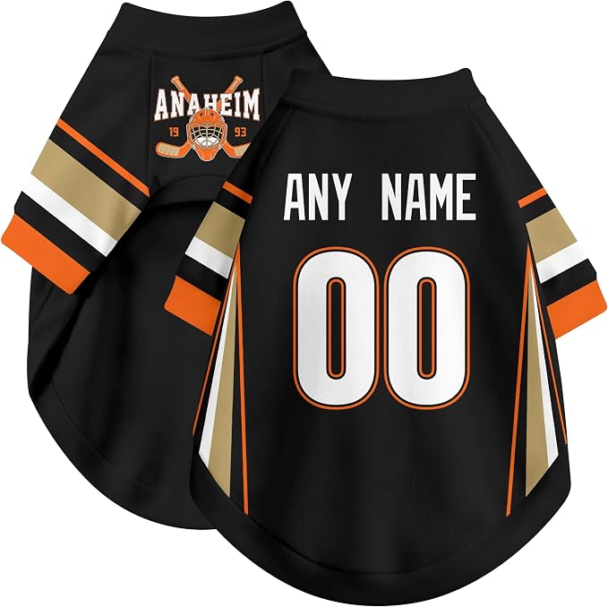 Anaheim Dog Clothes Personalized Pet T Shirt for Dogs Gift | Custom Name Number Jersey Style Pet Shirt for Dog