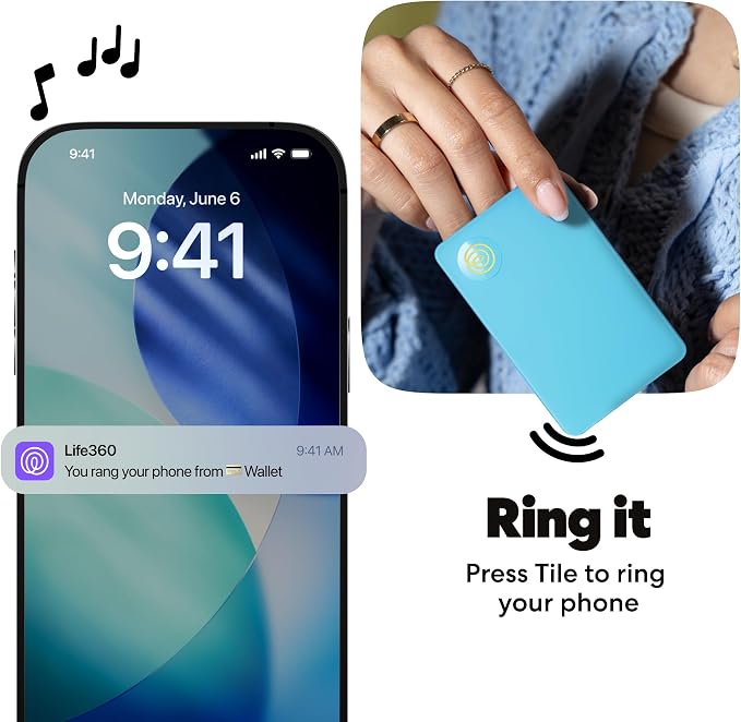 Life360 Tile Slim - Wallet Finder, Bluetooth Tracker and Item Locator for Luggage Tags, Passports and More. Both iOS and Android Compatible. Phone Finder. 1-Pack (Aqua Lemon)