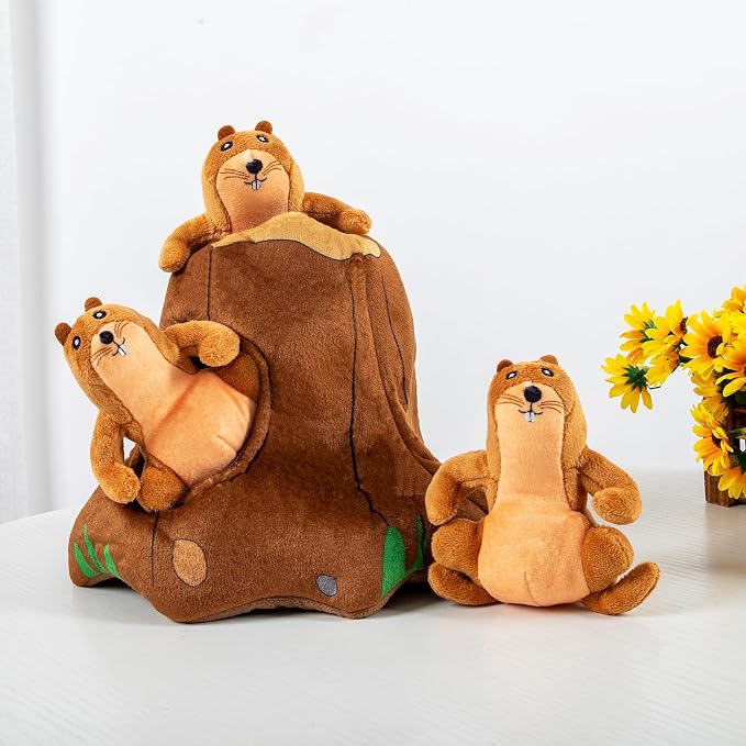 Hollypet Squeaky Hide and Seek Dog Toys for Small and Medium Dogs, Moles