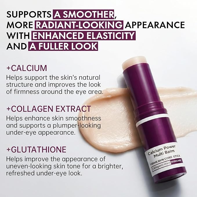 2Pcs Calcium Multi Balm Stick for Eyes, Face & Neck – Collagen-Infused Moisturizing Balm – Firming, Hydrating & Skin Barrier Care for All Skin Types (2 PACK)