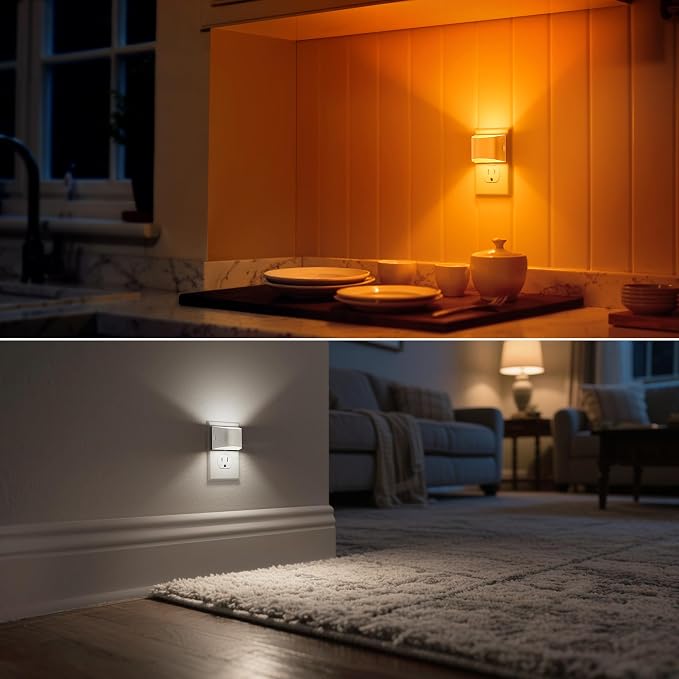 Night Light, Night Lights Plug into Wall, Adjustable, 3CCT | 3 Level Brightness Adjustable Plug in Night Light, Dusk to Dawn Sensor, Nightlights for Adults, Bedroom, Bathroom, 2 packs