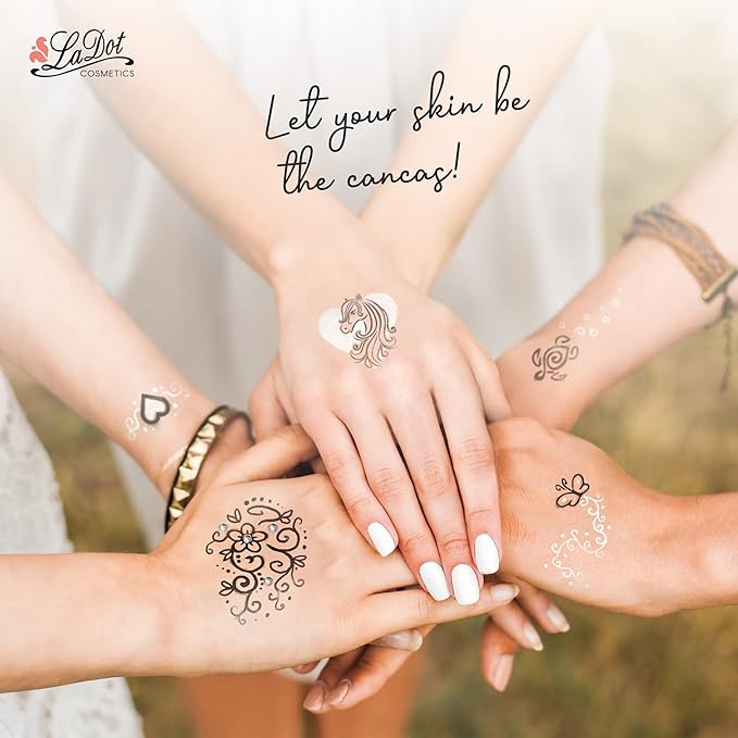LaDot Temporary Tattoo Stamp– Easy-to-Use Reusable Ceramic Skin Stamp for Creating Custom Temporary Tattoos – Fun Body Art Tool for Parties, Events, and Festivals (Triskell, Small)