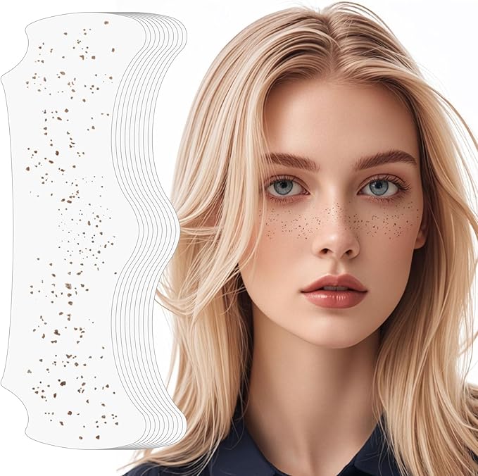 Face Glitter Freckles, Glow Up Makeup Patches for Face, 10pcs Gold Sparkle Freckles, Face Glitter Makeup Speckles, Glitter Makeup Accessories for Women, Faux Glitter Freckles Face Tattoo (Golden Dots)