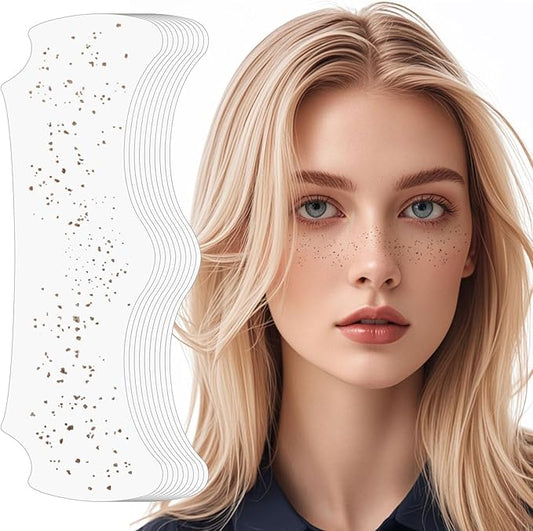 Face Glitter Freckles, Glow Up Makeup Patches for Face, 10pcs Gold Sparkle Freckles, Face Glitter Makeup Speckles, Glitter Makeup Accessories for Women, Faux Glitter Freckles Face Tattoo (Golden Dots)