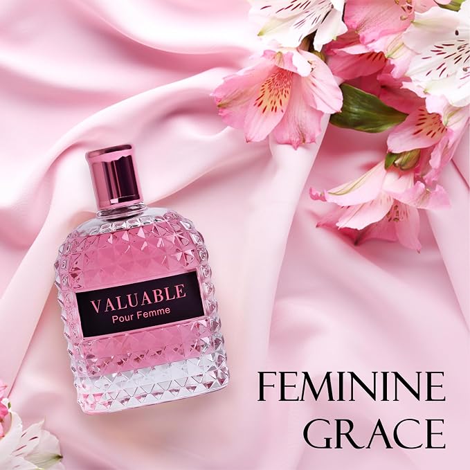 A CENTER 4PCS Perfume Set for Women - Floral Fragrance Gift Set with Vanilla,Sweet Fruity, Eau De Parfume| 3.4 Fl Oz Each Women's Cologne(Valentine Milano/Rose/Green,Valuable)