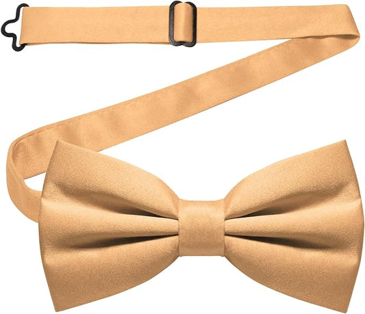 JEMYGINS Solid Color Pre-tied Bow Tie Adjustable Bowtie for Men
