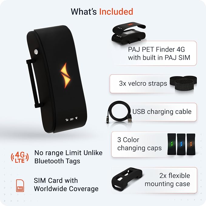PAJ Dog GPS Tracker 3-Month Subscription Included, Real-time Pet Tracking