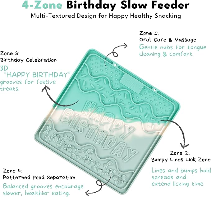 CHEWFFON Dog & Cat Lick Mat, Birthday Silicone Licky Pad, Sunset Glow