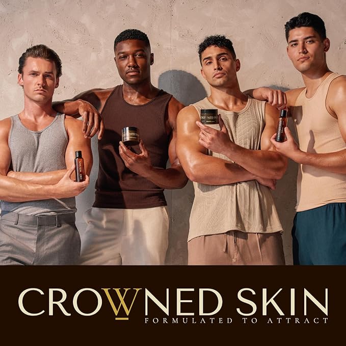 Crowned Skin King Cologned Body Butter | Warm and Sensual Scent | Blended with Sandalwood & Leather | Infused with Organic Shea & Mango Butters | Moisturizing Formula with All-Day Fragrance | 4.4oz