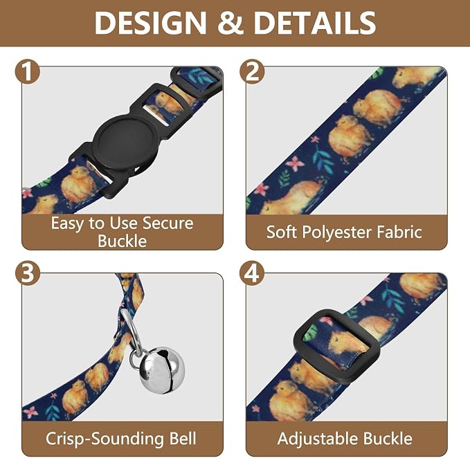 Watercolor Capybaras Easy to Clean Kitten Collars 2 Pack Lightweight Small Dog Collar