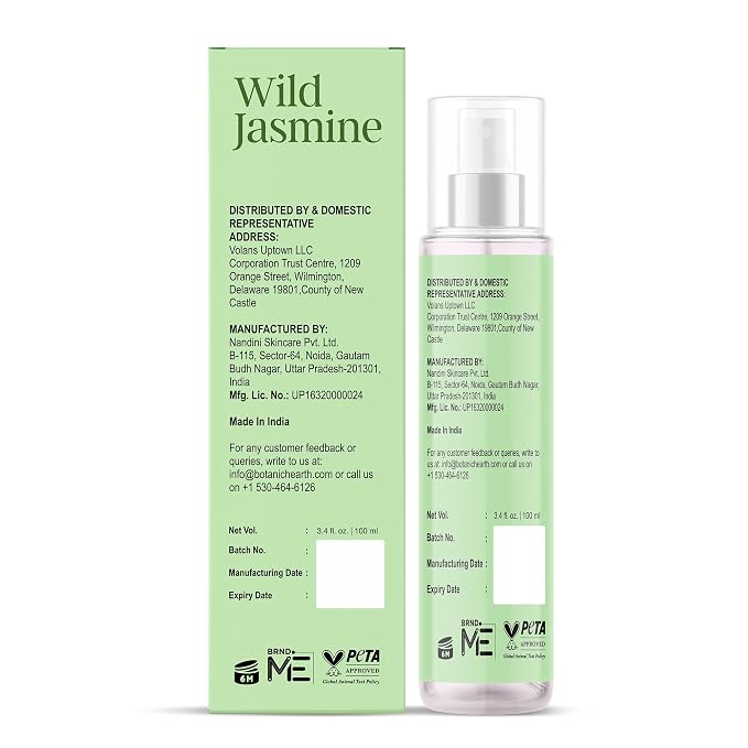 Botanic Hearth Jasmine Hair Perfume & Body Mist, Long-Lasting Hair Deodorizer & Body Scent for Women & Men, Alcohol-Free Clean Fragrance Hair Spray For Everyday Wear, All Day Freshness, 3.4 Fl Oz