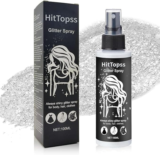 Glitter Spray for Hair and Body, Body Glitter Hairspray for Clothes, Music Festival Face Glitter for Women