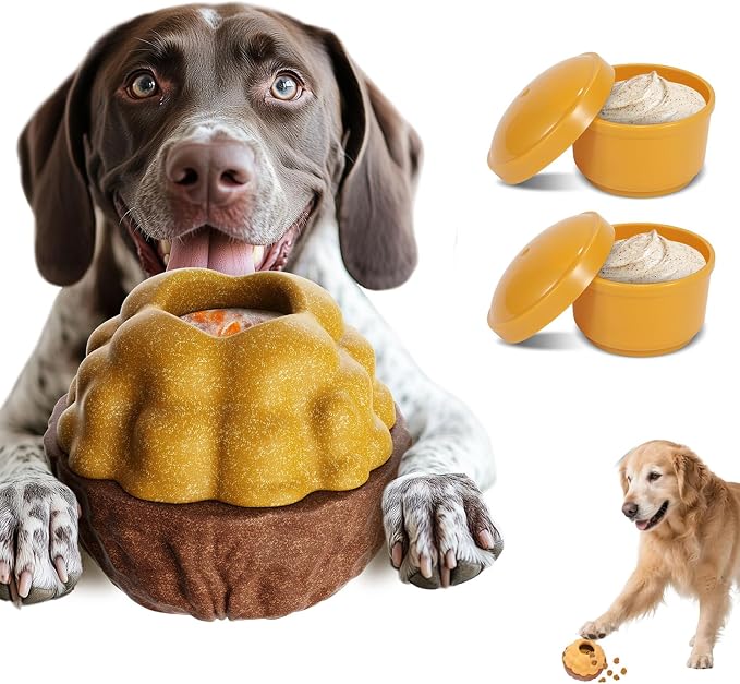 Dog Treat Dispensing Enrichment Toys for Aggressive Chewers to Keep Them Busy，Interactive Indestructible Frozen Treat Molds Toy for Small Large Pet Dogs (Treat Toy)