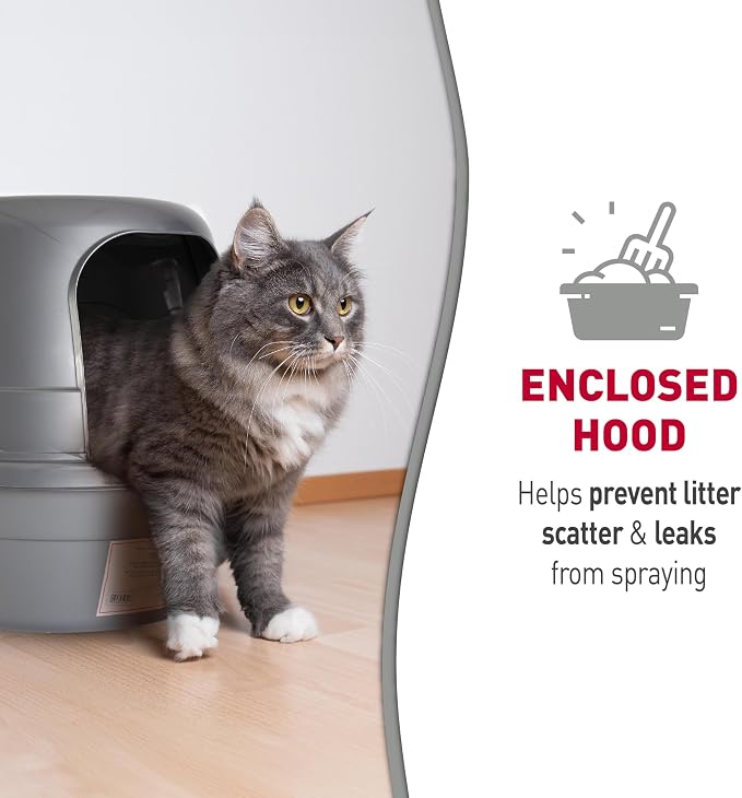 Nature's Miracle Hooded Flip Top Cat Litter Box with Charcoal Filter | Easy to Clean With Flip Top & Simple Latches, Charcoal Filter Absorbs Odor, Non-Stick Surface Prevents Litter Build-Up