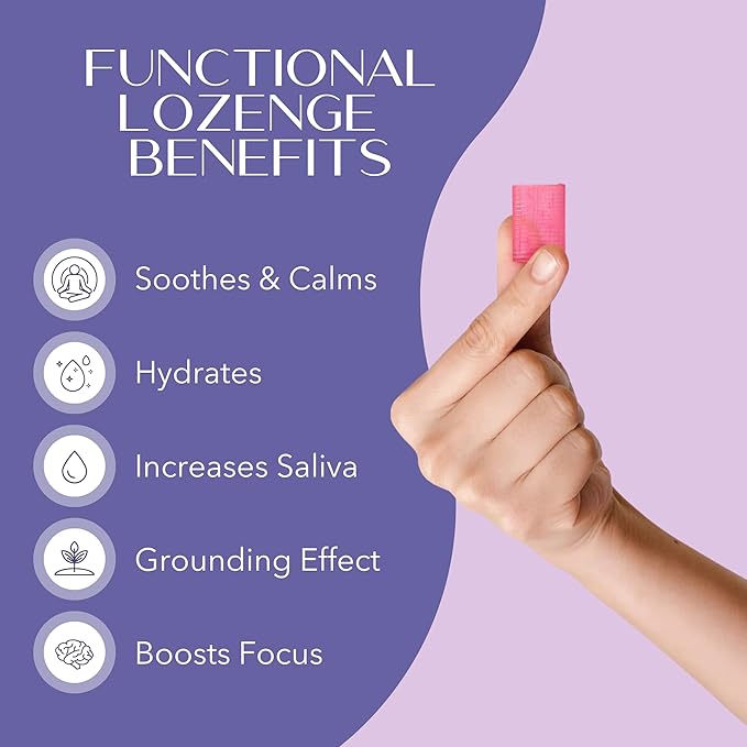 Laki Naturals Lavender Chamomile Calm Mood Functional Herbal Lozenges (2 Pack) Throat & Mood Calming Hard Candies with Magnesium, Ashwagandha, California Poppy & Valerian
