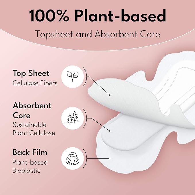 Sparkle Sanitary Pads for Women, Plant-Based Ultra Thin Pads with Wings | Feminine Pads | Organic Pads | Period Pad Softer Than Cotton Pads, Regular Absorbency, Unscented (Regular Pads, 10 Count)