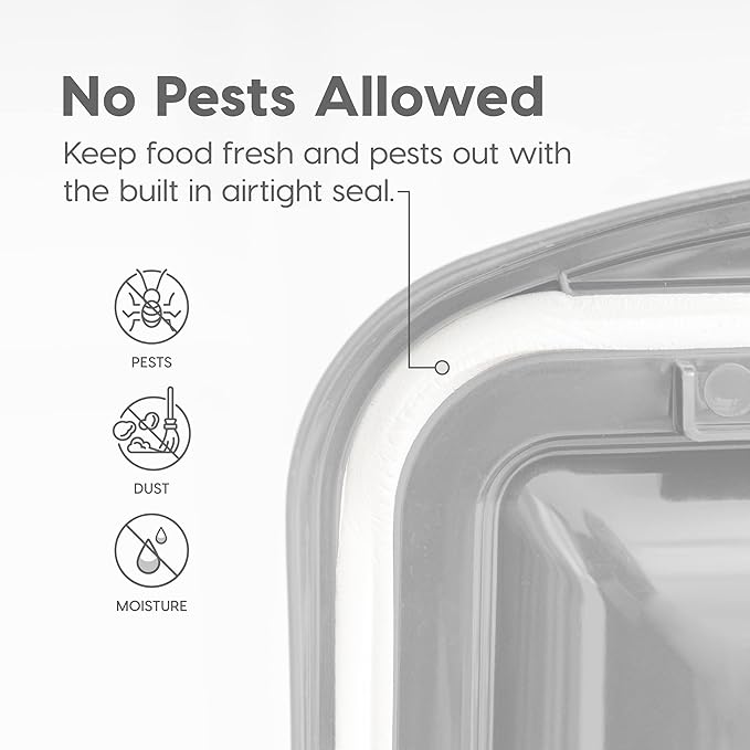 IRIS USA Dog Food Storage Container, Up to 10 lbs, Clear/Gray, Made in USA