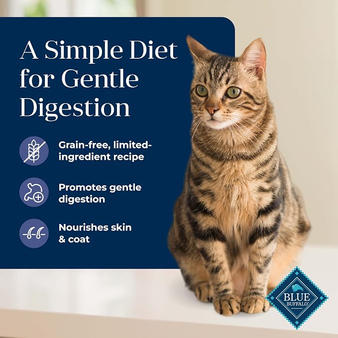 Blue Buffalo Basics Duck Grain-Free Skin & Stomach Care Dry Cat Food, 11 lb | Real Duck #1 Ingredient, Limited Ingredient Diet, Antioxidant-Rich LifeSource Bits, Skin & Coat Health