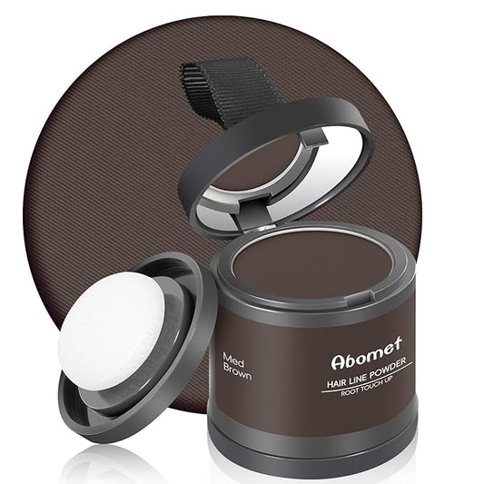 Hairline Powder Instantly Conceals Hair Loss, Root Touch Up Hair Color Powder, Hair Toppers for Women Men, Hair Fibers for Thinning Hair, Root Cover Up lasting 24 hours (Medium Brown, 0.35)