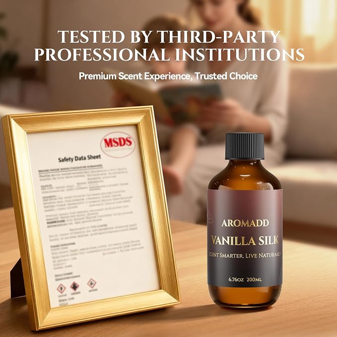 AROMADD AROMADD Vanilla Silk Hotel Diffuser Oil Inspired by Luxury Hotel Collection Scent, Warm Sandalwood & Amber Aroma, Premium Fragrance Oil for Waterless Diffusers, Long-Lasting,6.76 fl oz(200 mL)