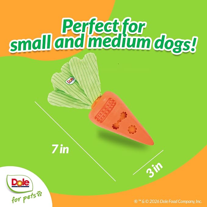 Dog Puzzle Toy with Crinkle Squeak Insert, Dog Enrichment Toys, Carrot Dog Treat Toy, Great Mental Stimulation for Dogs