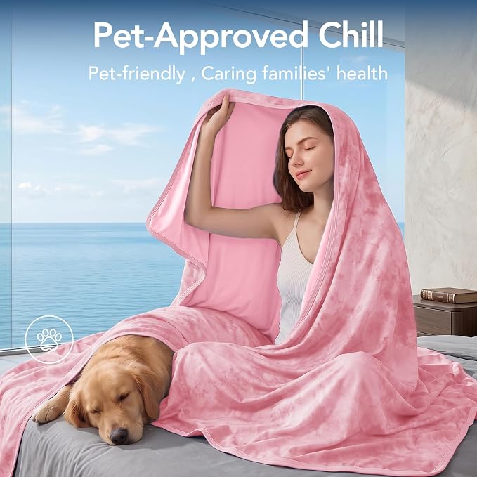Cooling Blanket 60''x80'' for Hot Sleepers, Arc-Chill Q-Max>0.35 Double Sided Cold Blankets for Night Sweats, Cool Soft Lightweight Summer Blanket for Sofa Bed Couch, Gifts for Women Twin