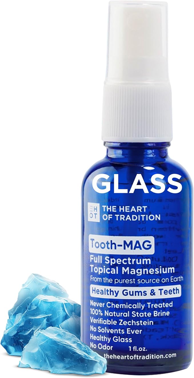 Tooth-Mag Zechstein Organic Magnesium Spray Oil - 1oz Rinse and Mouthwash for Healthy Gums and Teeth, Natural Magnesium Oil Spray for Feet, Muscle Recovery, Leg Cramps, Back Pain, and Daily Hygiene