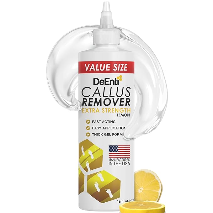 Callus Remover for Feet, Extra Strength Foot Callus Remover Gel, 16oz Salon Grade Home Pedicure Supplies for Dry Skin, Cracked Heel, Professional Strength Foot Care, Lemon