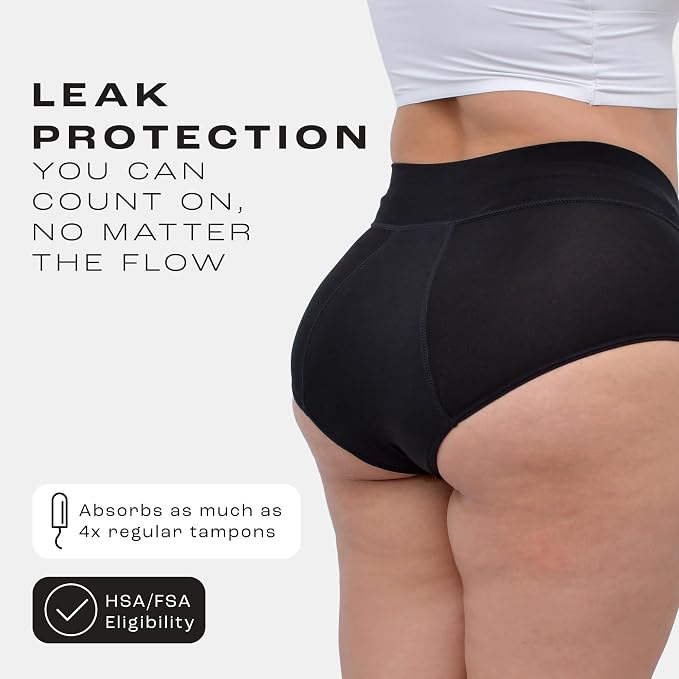 Bambody Absorbent Period Panties - Bamboo Rayon - Leakproof Period Underwear for Women and Teens - All-Day Long Protection