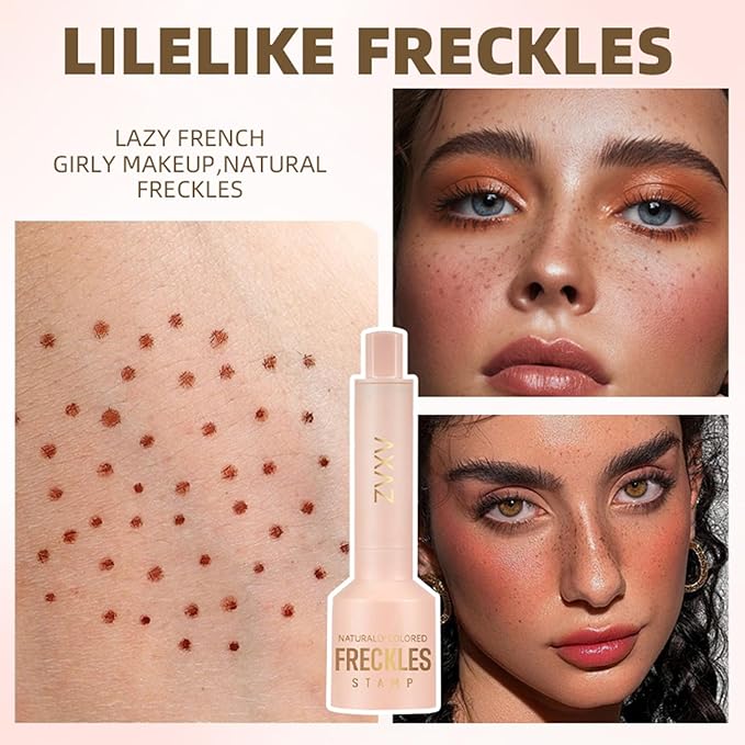 Freckle Stamp, Waterproof Long Lasting Quick Dry Freckle Stamp Pen, 5-Point Faux Freckle Stamp Makeup Tool, 4 Colors Available Natural-Looking Lifelike Sunkissed Face Freckle Makeup (2# Medium)