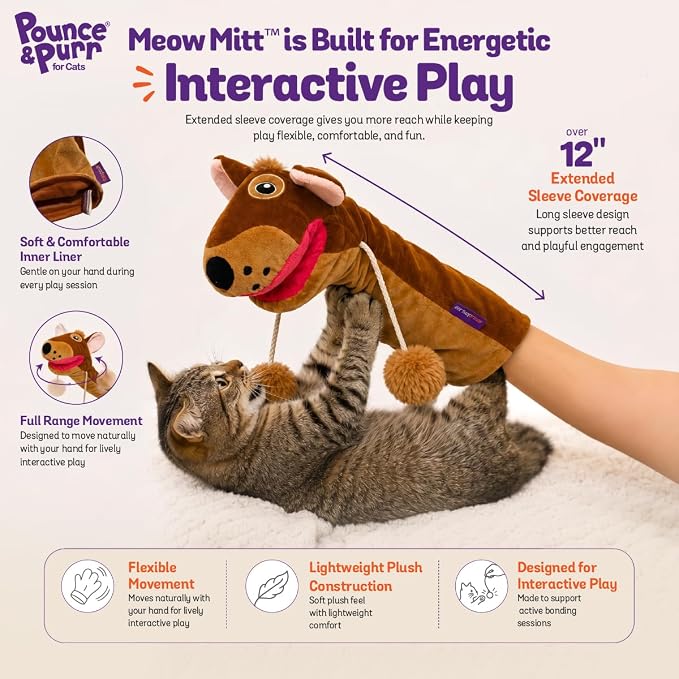 Meow Mitt Wearable Cat Wrestling Glove Puppet - Squirrel