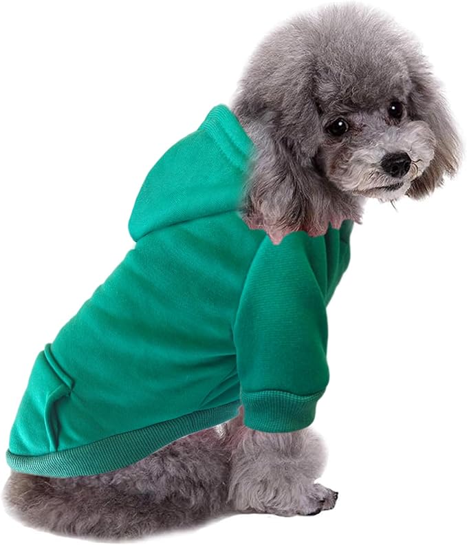 Soft Dog Hoodies for Small Dogs, Warm Fleece Puppy Clothes with Pocket | Jecikelon cold weather coat, cute puppy costume, breathable sweatshirt for dogs girl & boy, machine washable, easy on & off
