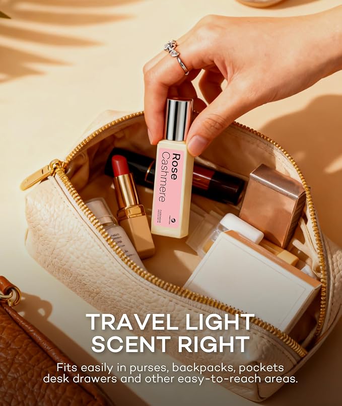 purefittech Pheromones Perfume Oil for Women, Rose Cashmere Fragrance Roll-on Long Lasting Pheromone Perfume Oil, 0.68 fl oz (2 * 10ml) Travel Size Pure Essential Oil Parfum Made in USA
