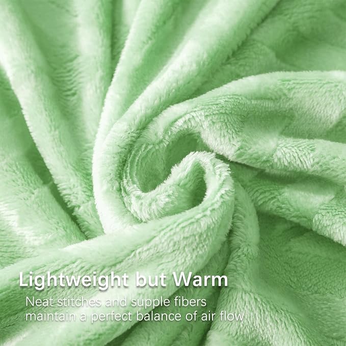 Whale Flotilla Flannel Fleece Fall Throw Blanket for Couch, Light Green | Lightweight Breathable Soft Sofa Throws, Plush Fluffy Chevron Design Decorative Blankets for Home Life, 50x60 Inch