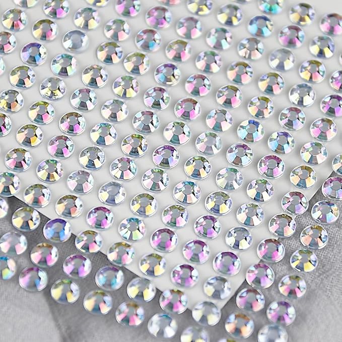 Face Gems Eye Jewels Rhinestones Crystals Stickers 3/4/5/6mm with Rhinestones Stickers for Face, Stick on Body Jewels Makeup Glue for Face Eye Hair Nails Make up and Craft Decor 3090PCS