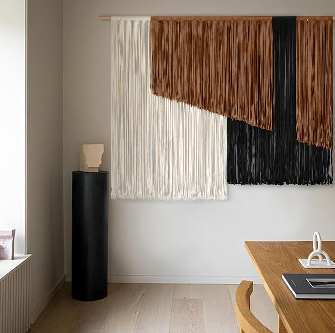 Jakalin Macrame Wall Hanging, Dip Dye Fiber Yarn Art, Boho, 57"x43" | Hand-dyed Cotton, Fine Craftsmanship, Boho Tapestry, Living Room, Bedroom, Nursery, Apartment Decor