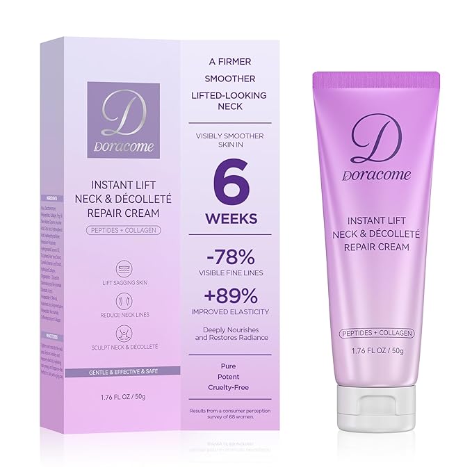 Retinol Neck Firming Cream – Neck Cream for Firming and Tightening, Skin Tightening Cream for Face, Tighten and Lift Neck Cream with Collagen & Hyaluronic Acid, Anti-Aging Moisturizer - 1.76 fl.oz