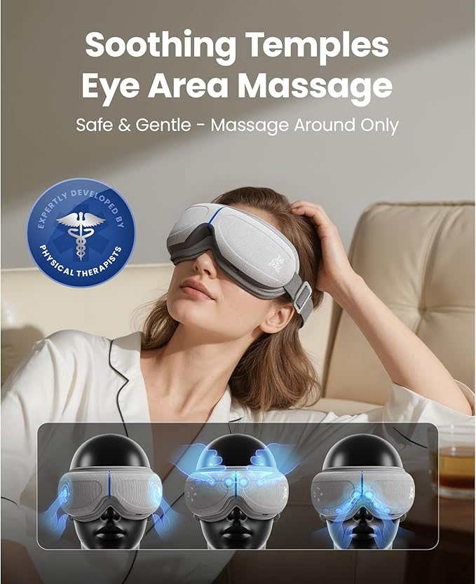 BOB AND BRAD Eye Massager with Heat and Cooling, EyeOasis 2 Eye Mask for Migraines FSA Eligible/HSA Eligible, Heated Face Massager for Eyes Strain Dry Eye Migraine Relief, Improve Sleep