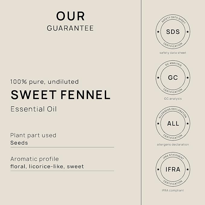 VINEVIDA Fennel Essential Oil 32 oz - Undiluted Candle Scent DIY Scents for Candlemaking Bulk Soap Making
