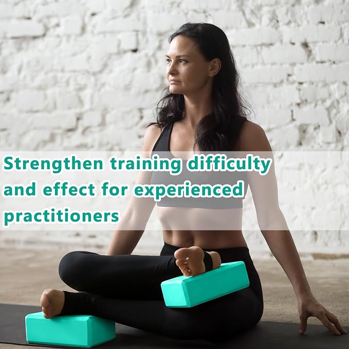 Honoson 20 Pcs Yoga Blocks Bulk 9''x6''x3'' High Density EVA Foam Blocks for Exercise Pilates Meditation, Lightweight Non-slip Surface, Improve Strength Balance Flexibility