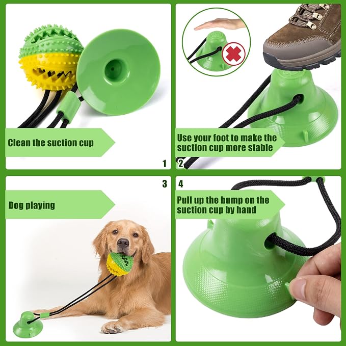 Askhald Dog Toys, Dog Chew Toys for Aggressive chewers, Puppy Training Treats Teething Rope Toys for Boredom, Puzzle Treat Food Dispensing Ball for Puppies Teething Small Dogs (Green)