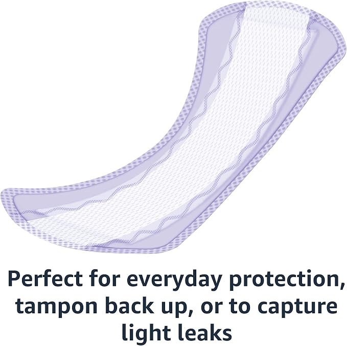 Amazon Basics Daily Pantiliner, Regular Length, Feminine Pads for Women, Unscented, 300 Count (6 Packs of 50) (Previously Solimo)
