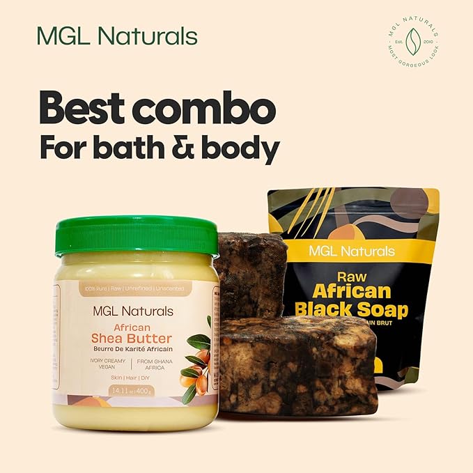 MGL Naturals Raw African Black Soap, 1 lb.